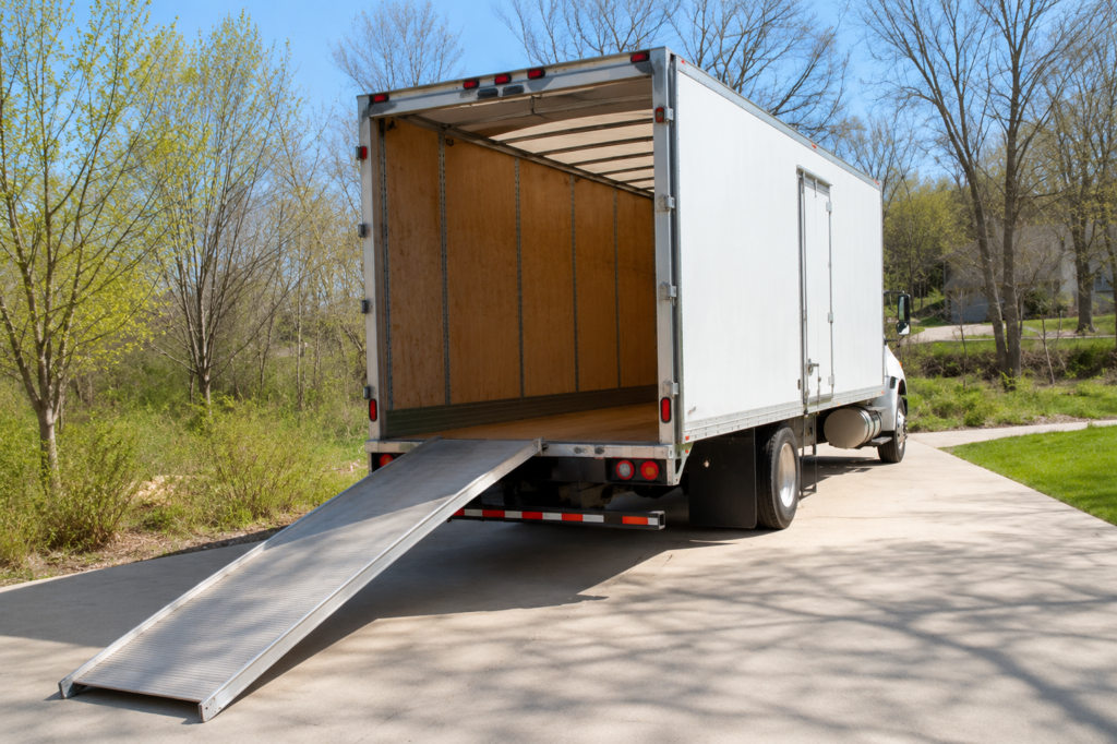 How to Clean Your Office – Professional office moving and cleaning preparation with a commercial moving truck ready for workspace transition.